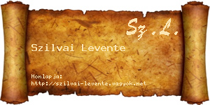 Szilvai Levente névjegykártya